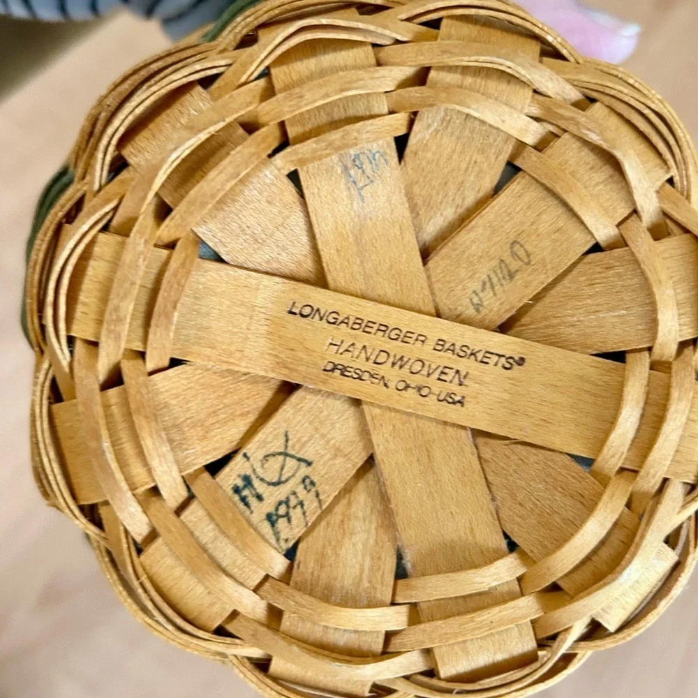 Longaberger Tree Trimming Collection Peppermint Basket 1999 lot of 4 piece set